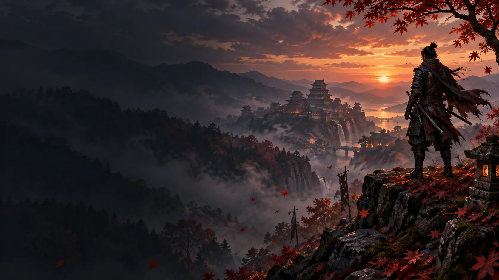 AI editorial illustration for Ghost of Yōtei Complete Edition; not official gameplay