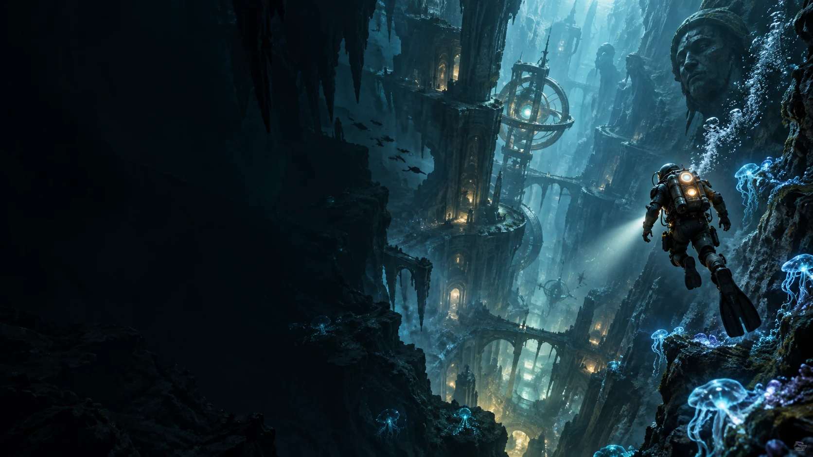 AI editorial illustration for Million Depth; not official gameplay