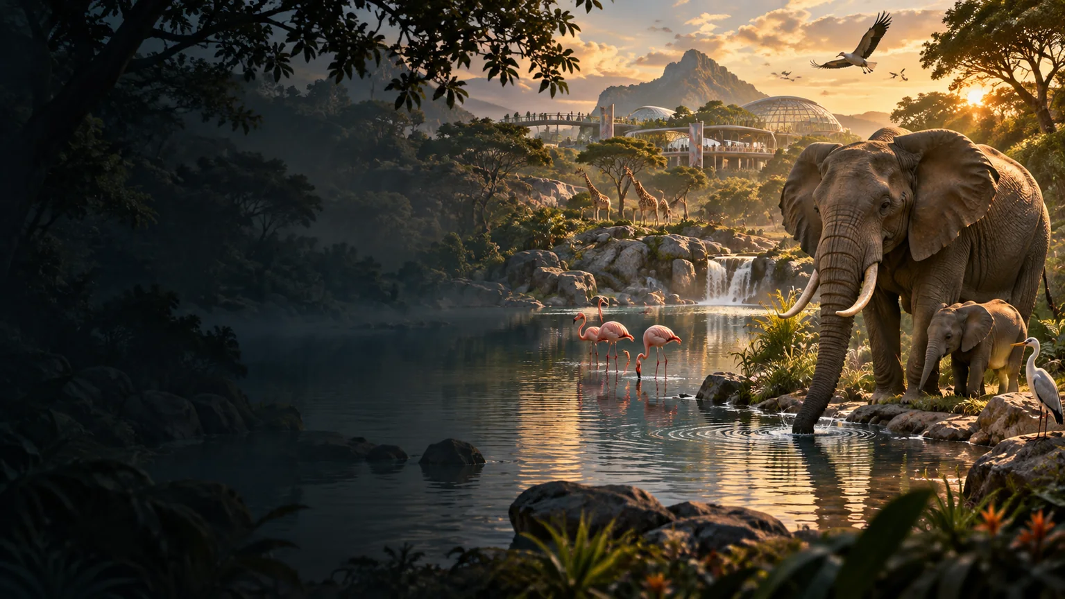 AI editorial illustration for Planet Zoo 2; not official gameplay