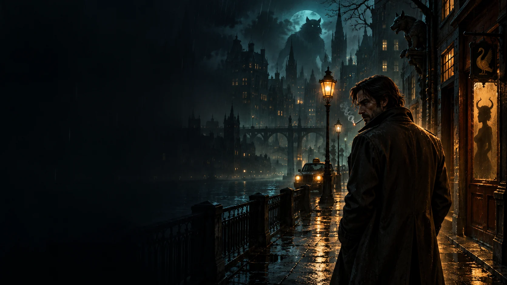 AI editorial illustration for The Wolf Among Us 2; not official gameplay