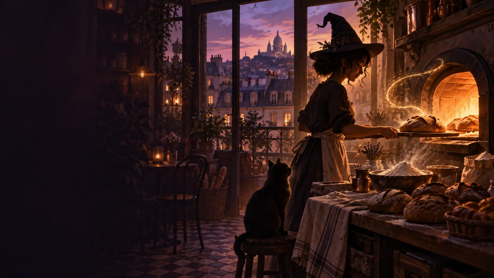 Atmospheric AI editorial artwork for The Witch’s Bakery
